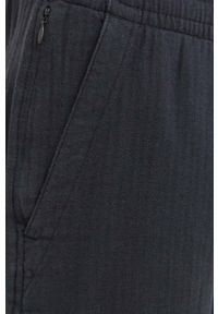 Abercrombie & Fitch spodnie z domieszką lnu kolor czarny proste. Kolor: czarny. Materiał: len #4