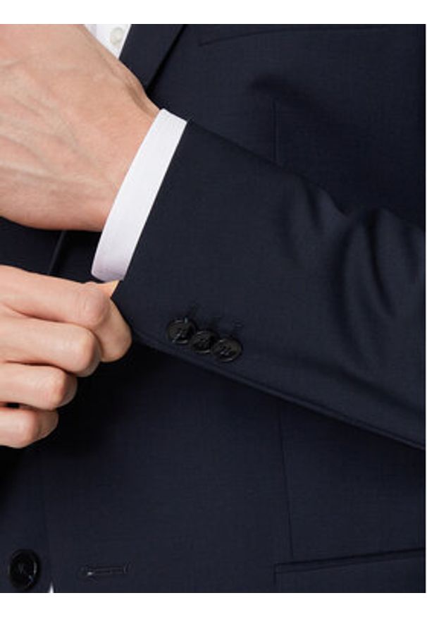 Hugo Garnitur 50450994 Granatowy Extra Slim Fit. Kolor: niebieski. Materiał: wełna