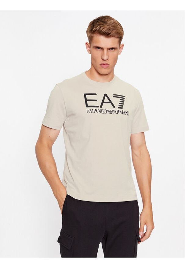 EA7 Emporio Armani T-Shirt 6RPT11 PJNVZ 1716 Srebrny Regular Fit. Kolor: srebrny. Materiał: bawełna