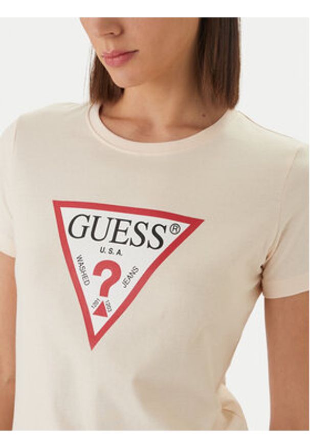 Guess T-Shirt W1YI1B I3Z14 Pomarańczowy Regular Fit. Kolor: pomarańczowy. Materiał: bawełna