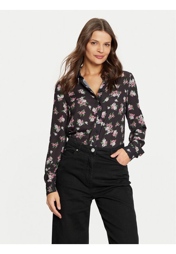Guess Koszula W4BH56 WGLA2 Czarny Comfort Fit. Kolor: czarny. Materiał: syntetyk