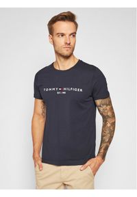 TOMMY HILFIGER - Tommy Hilfiger T-Shirt Core Logo Tee MW0MW11465 Granatowy Slim Fit. Kolor: niebieski. Materiał: bawełna
