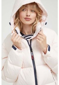 Tommy Jeans kurtka puchowa damska kolor różowy zimowa. Kolor: różowy. Materiał: puch. Sezon: zima #4