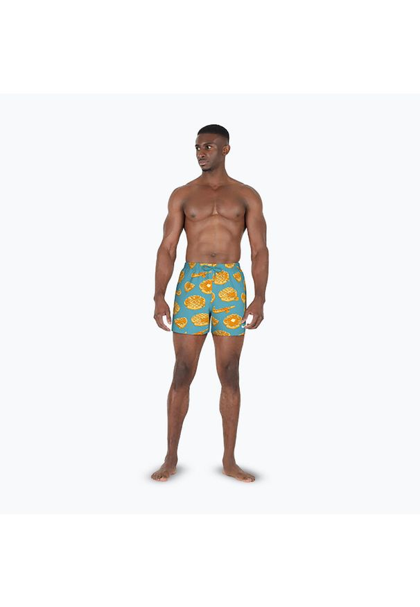 Szorty kąpielowe męskie Nike Multi Print 5" Volley. Kolor: niebieski. Wzór: nadruk