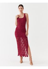 Guess Sukienka wieczorowa W3YK75 Z37G0 Bordowy Slim Fit. Kolor: czerwony. Materiał: syntetyk. Styl: wizytowy #1