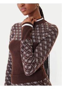 Guess Sweter W5BR24 Z3JD2 Brązowy Slim Fit. Kolor: brązowy. Materiał: syntetyk #5