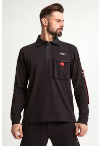 Aeronautica Militare - Longsleeve Polo męski AERONAUTICA MILITARE. Typ kołnierza: polo. Długość rękawa: długi rękaw