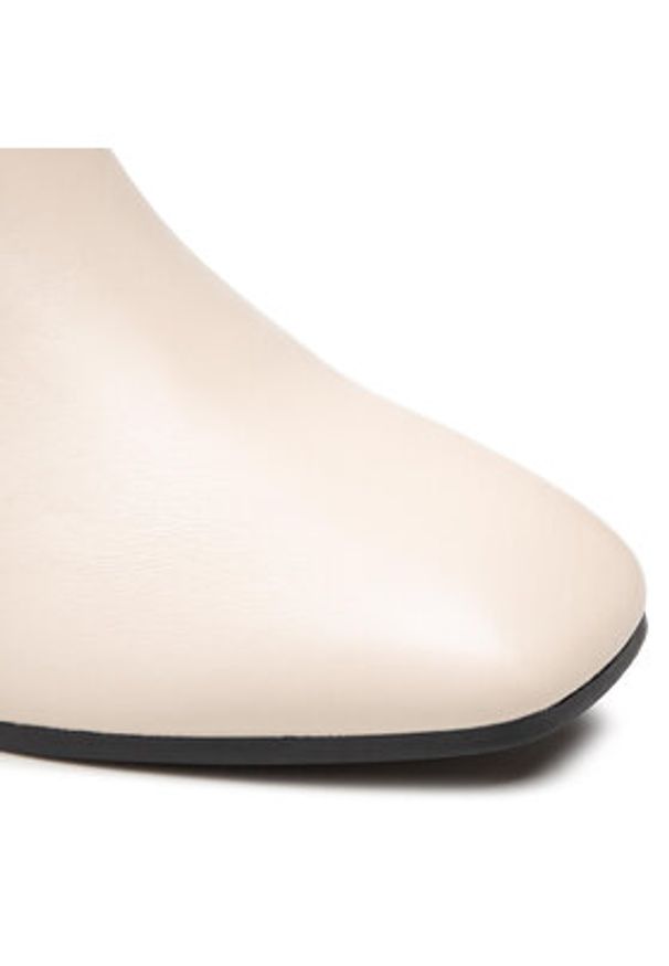 DeeZee Botki ZALSC126-1 Écru. Materiał: skóra