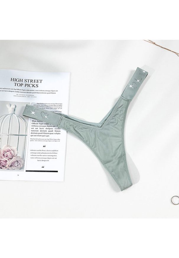 Intica - Stringi niewidoczne pod ubraniem z miękkiej tkaniny Ellina. Kolor: zielony. Materiał: tkanina