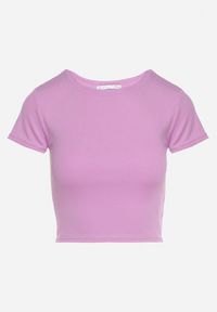 Born2be - Jasnofioletowy T-shirt z Prążkowanego Materiału o Krótkim Kroju Telunna. Kolor: fioletowy. Materiał: materiał, prążkowany. Długość: krótkie. Sezon: lato. Styl: klasyczny #3
