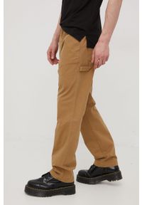 Superdry spodnie bawełniane męskie kolor brązowy proste. Kolor: brązowy. Materiał: bawełna