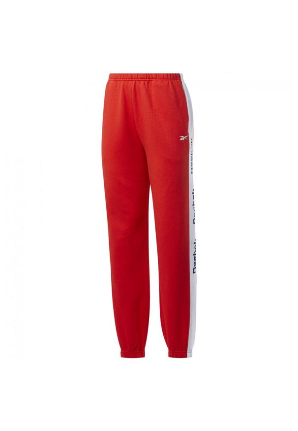 Reebok - Spodnie Do Joggingu Damskie Logo Te Linear. Kolor: czerwony. Sport: bieganie