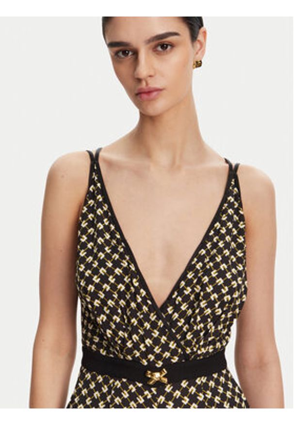 Elisabetta Franchi Kombinezon TU-035-51E2 Czarny Regular Fit. Kolor: czarny. Materiał: wiskoza