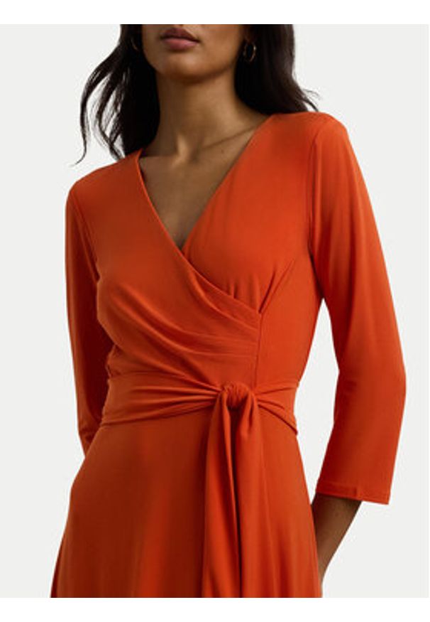 Lauren Ralph Lauren - LAUREN RALPH LAUREN Sukienka koktajlowa 250769904041 Pomarańczowy. Kolor: pomarańczowy. Materiał: syntetyk. Styl: wizytowy