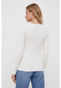 JOOP! - Joop! sweter damski kolor beżowy lekki. Kolor: beżowy. Materiał: dzianina, prążkowany. Styl: klasyczny #3