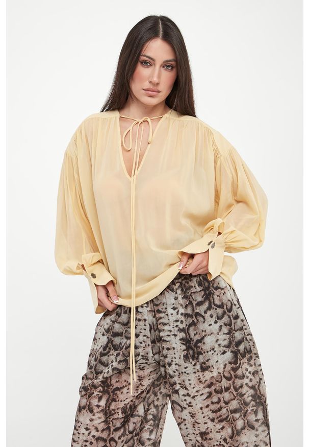 Pinko - Bluzka damska szyfonowa Asola PINKO. Materiał: szyfon