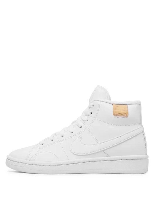 Nike Court Royale 2 Mid Sneakersy damskie. Okazja: na co dzień, do pracy, na spacer. Kolor: biały. Materiał: jeans, materiał, skóra. Szerokość cholewki: normalna. Sezon: lato. Model: Nike Court. Sport: turystyka piesza, tenis