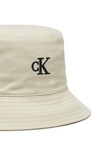 Calvin Klein Jeans Kapelusz Embroidered Monogram Bucket Hat LV04K5020G Biały. Kolor: biały. Materiał: bawełna, materiał