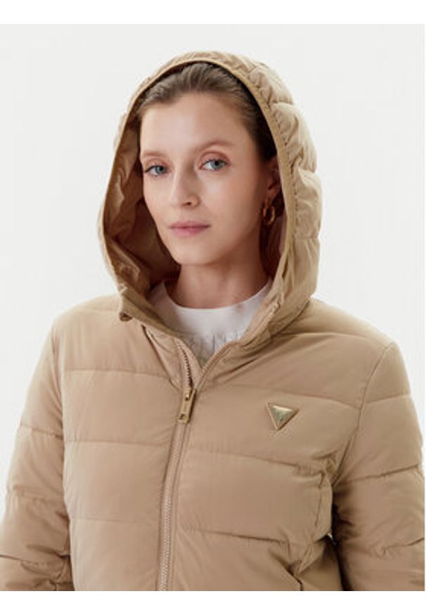 Guess Kurtka zimowa V4YL05 WF3X0 Beżowy Regular Fit. Kolor: beżowy. Materiał: syntetyk. Sezon: zima