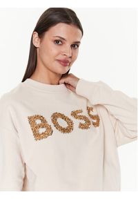 BOSS - Boss Bluza Ecaisa_Logo 50484443 Beżowy Oversize. Kolor: beżowy. Materiał: bawełna #2