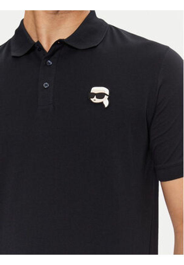 Karl Lagerfeld - KARL LAGERFELD Polo 745710 551224 Granatowy Regular Fit. Typ kołnierza: polo. Kolor: niebieski. Materiał: bawełna