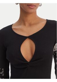 Desigual Bluzka 26SWTK18 Czarny Slim Fit. Kolor: czarny. Materiał: bawełna #3