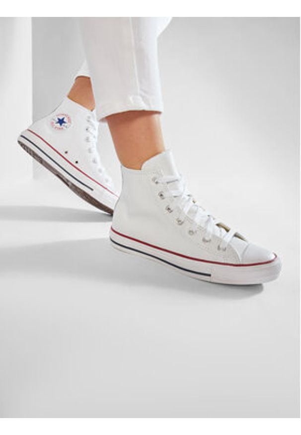 Converse Trampki Chuck Taylor All Star HI 132169C Biały. Kolor: biały. Materiał: skóra