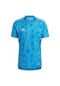 Adidas - Koszulka męska adidas Condivo 22 Goalkeeper Jersey Short Sleeve. Kolor: wielokolorowy, biały, niebieski. Materiał: jersey