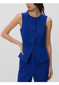 Reserved - Kamizelka z dodatkiem wiskozy - niebieski. Kolor: niebieski. Materiał: wiskoza