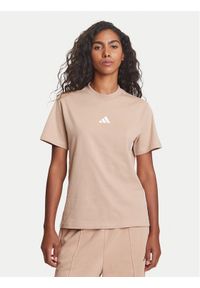 Adidas - adidas T-Shirt Essentials 3-Stripes JX7616 Beżowy Regular Fit. Kolor: beżowy. Materiał: bawełna #1
