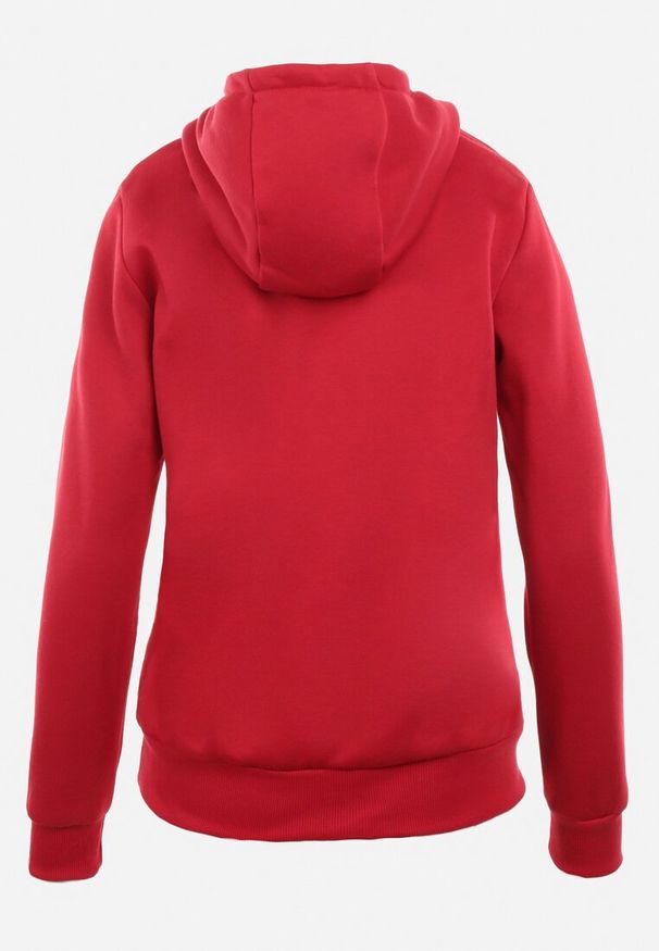 Born2be - Czerwona Bluza z Kapturem Kasseia. Typ kołnierza: kaptur. Kolor: czerwony. Materiał: dzianina, polar. Styl: klasyczny