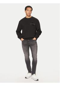 Calvin Klein Jeans Bluza Bristle Monologo J30J327105 Czarny Regular Fit. Kolor: czarny. Materiał: bawełna #3
