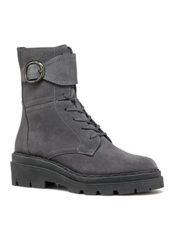 Geox Trzewiki D Felleny D46XEB 00022 C1115 Szary. Kolor: szary. Materiał: skóra, zamsz