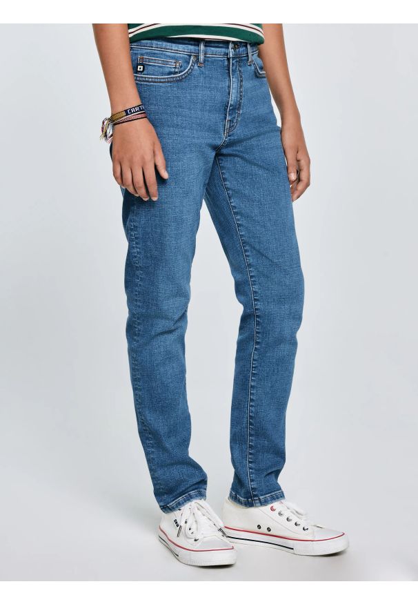 Big-Star - Jeansy chłopięce skinny niebieskie Eric 125. Stan: podwyższony. Kolor: niebieski. Materiał: jeans