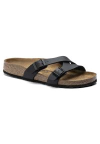 Birkenstock - BIRKENSTOCK Yao Balance BF Black Klapki damskie. Okazja: na co dzień. Kolor: czarny. Materiał: materiał, skóra. Wzór: paski. Sezon: lato. Styl: casual, elegancki, wakacyjny, klasyczny #3