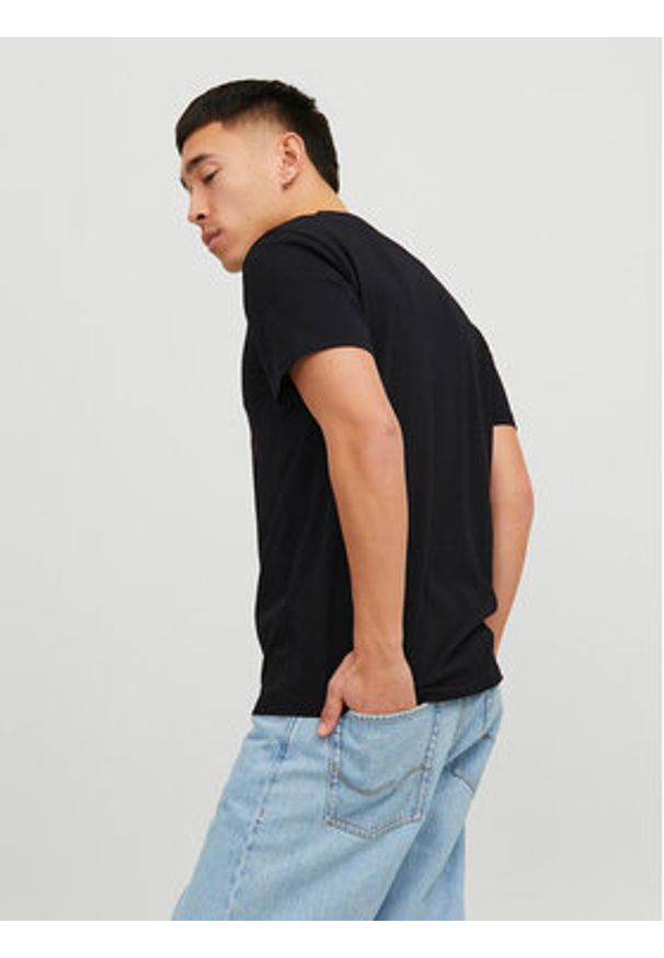 Jack & Jones - Jack&Jones T-Shirt Corp 12233999 Czarny Standard Fit. Kolor: czarny. Materiał: bawełna