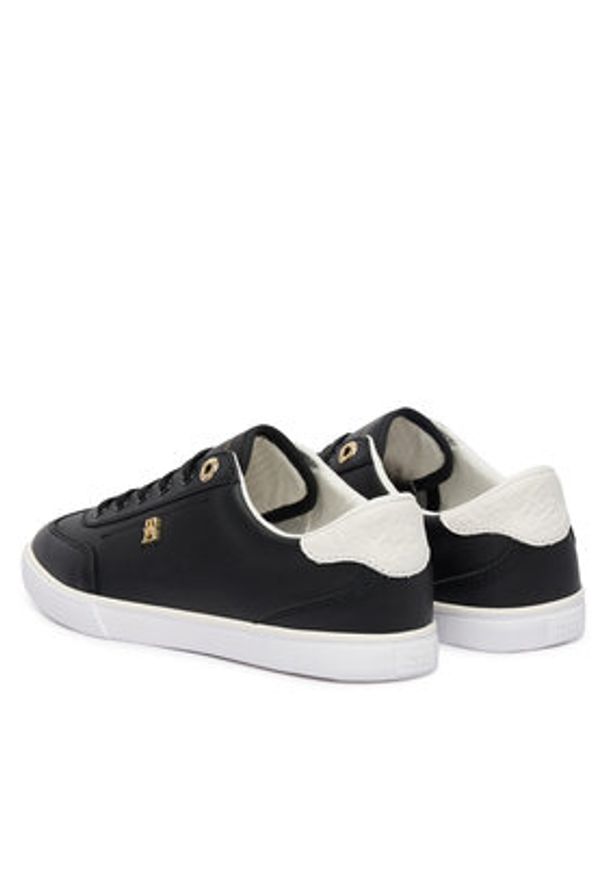 TOMMY HILFIGER - Tommy Hilfiger Sneakersy Th Chic Low Profile Vulc FW0FW09104 Czarny. Kolor: czarny. Materiał: skóra