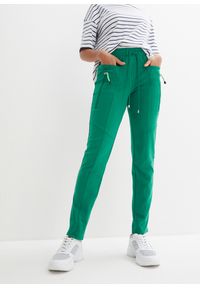bonprix - Spodnie Punto di Roma. Kolor: zielony. Wzór: aplikacja #1