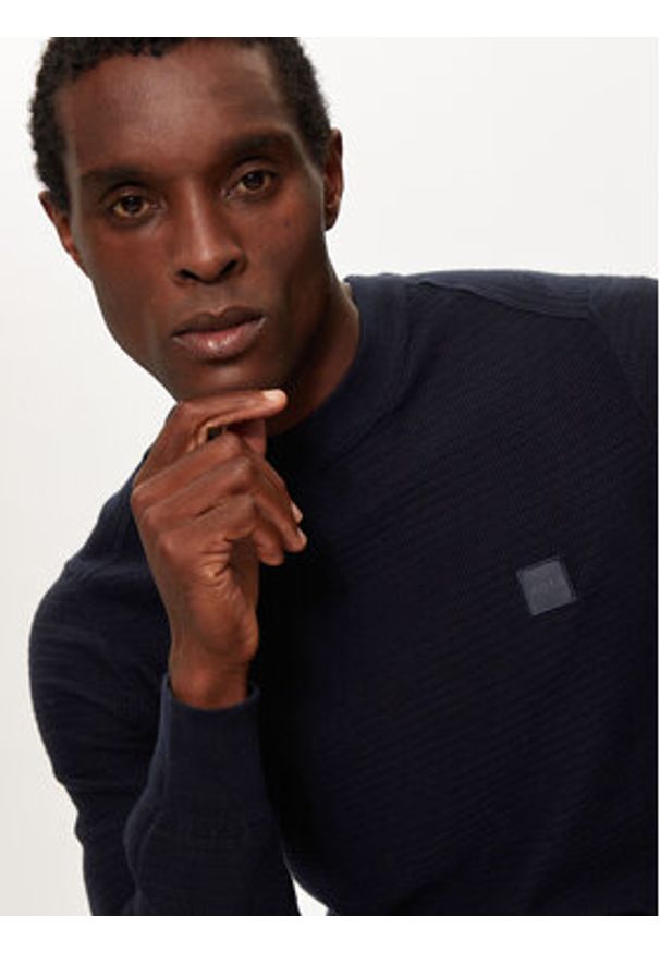 BOSS - Boss Sweter Anion_S 50527584 Granatowy Regular Fit. Kolor: niebieski. Materiał: bawełna
