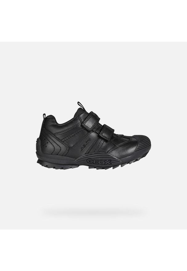 Geox - Buty GEOX JR SAVAGE Czarny. Kolor: czarny. Materiał: tkanina, skóra. Sport: turystyka piesza
