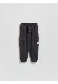 Reserved - Bawełniane joggery cargo - ciemnoszary. Kolor: szary. Materiał: bawełna #1