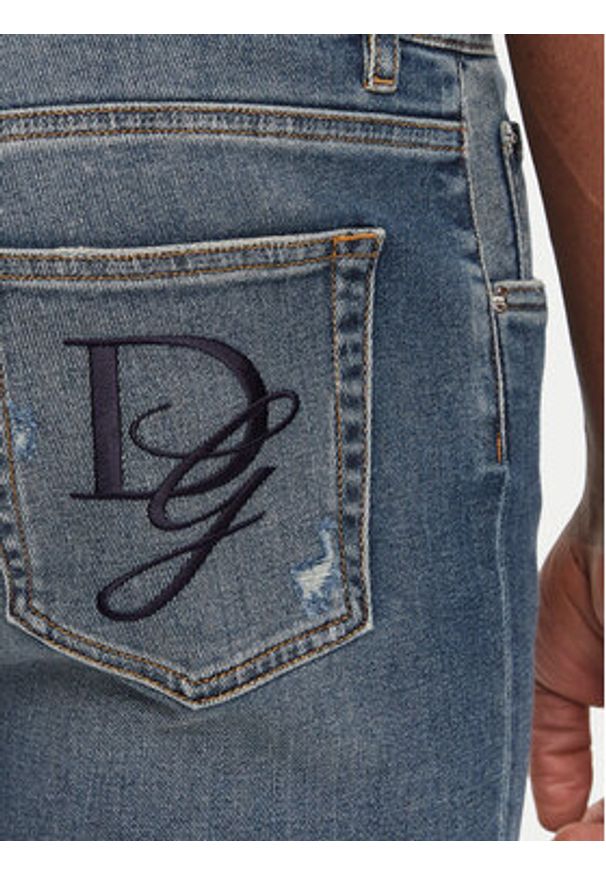 DOLCE & GABBANA - Dolce&Gabbana Jeansy GY07CZ G8LN7 Niebieski Slim Fit. Kolor: niebieski