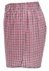Męskie Bokserki Bawełniane - Pako Jeans - Drobna Kratka, Czerwień. Kolor: czerwony. Materiał: bawełna. Wzór: kratka #3
