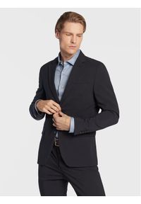 Lindbergh Garnitur 30-61040 Granatowy Slim Fit. Kolor: niebieski. Materiał: syntetyk