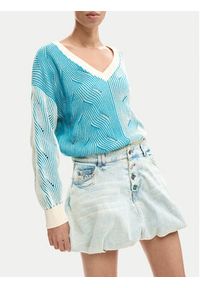 Desigual Spódnica jeansowa Fal Globo 26SWFD01 Niebieski Regular Fit. Kolor: niebieski. Materiał: bawełna #6