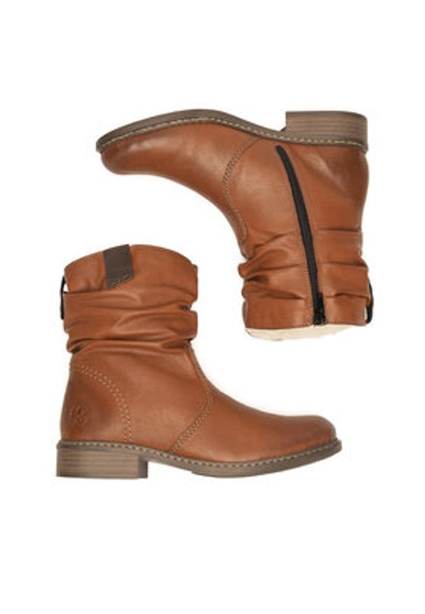 Rieker Botki Z4180-22 Brązowy. Kolor: brązowy. Materiał: materiał