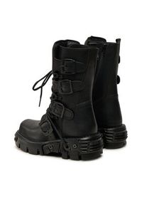 NEW ROCK Glany M-373-S18 Czarny. Kolor: czarny. Materiał: skóra. Styl: rockowy #4