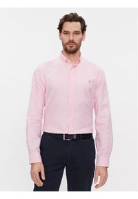 Polo Ralph Lauren Koszula 710804257027 Różowy Slim Fit. Typ kołnierza: polo. Kolor: różowy. Materiał: bawełna #1