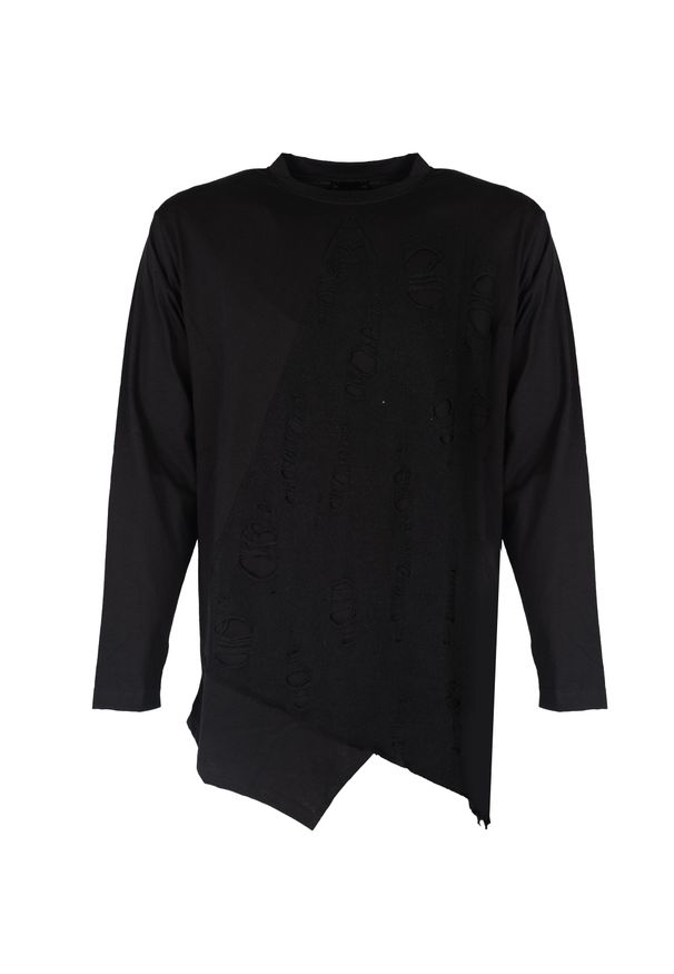 La Haine Inside Us Longsleeve | 3M M1161 | Mężczyzna | Czarny. Okazja: na co dzień. Kolor: czarny. Materiał: wełna, wiskoza, bawełna, poliamid. Długość rękawa: długi rękaw. Długość: długie. Wzór: aplikacja. Sezon: lato. Styl: casual