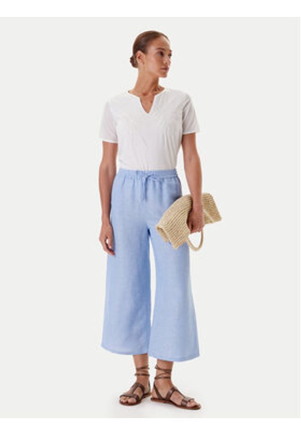 Tatuum Spodnie materiałowe Pulio 1 T2510.143 Błękitny Wide Leg. Kolor: niebieski. Materiał: len